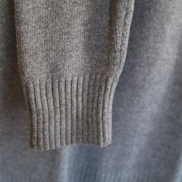 White Stag Crossover Ribbed V-Neck Sweater - Grey Heather #WL40324 - Picture 8 of 16